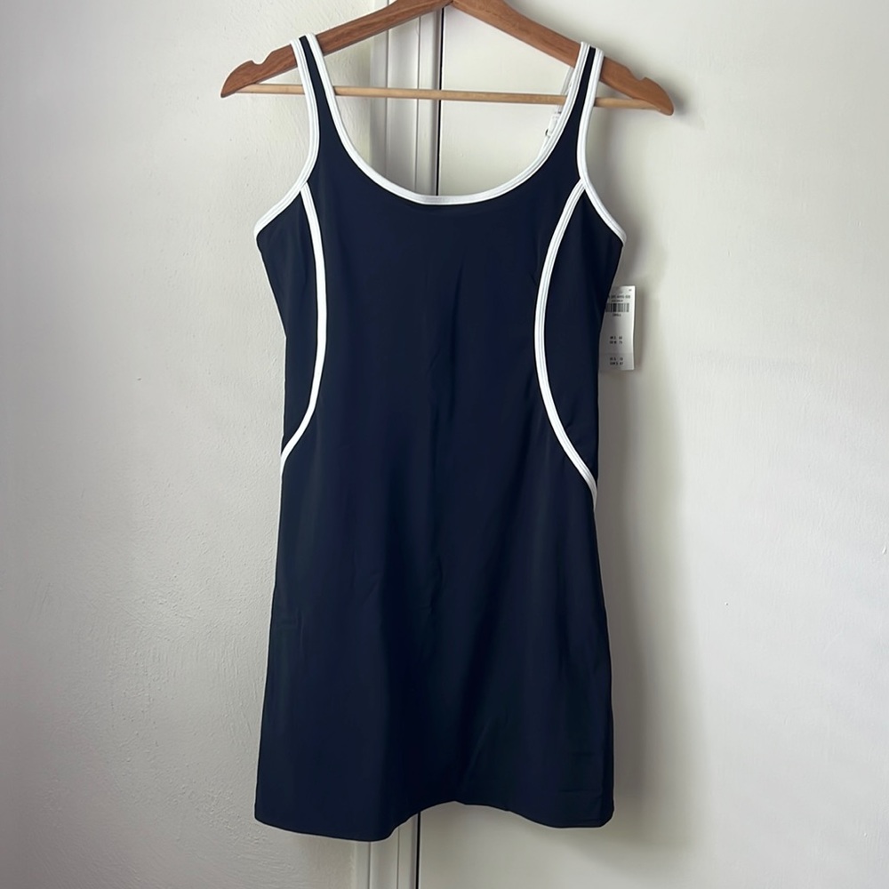 Abercrombie and fitch black traveler mini dress with contrast binding S